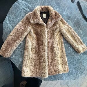 Elevenses Brown Faux Fur Coat